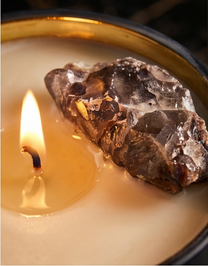Scented candle: "Abundance Codes"